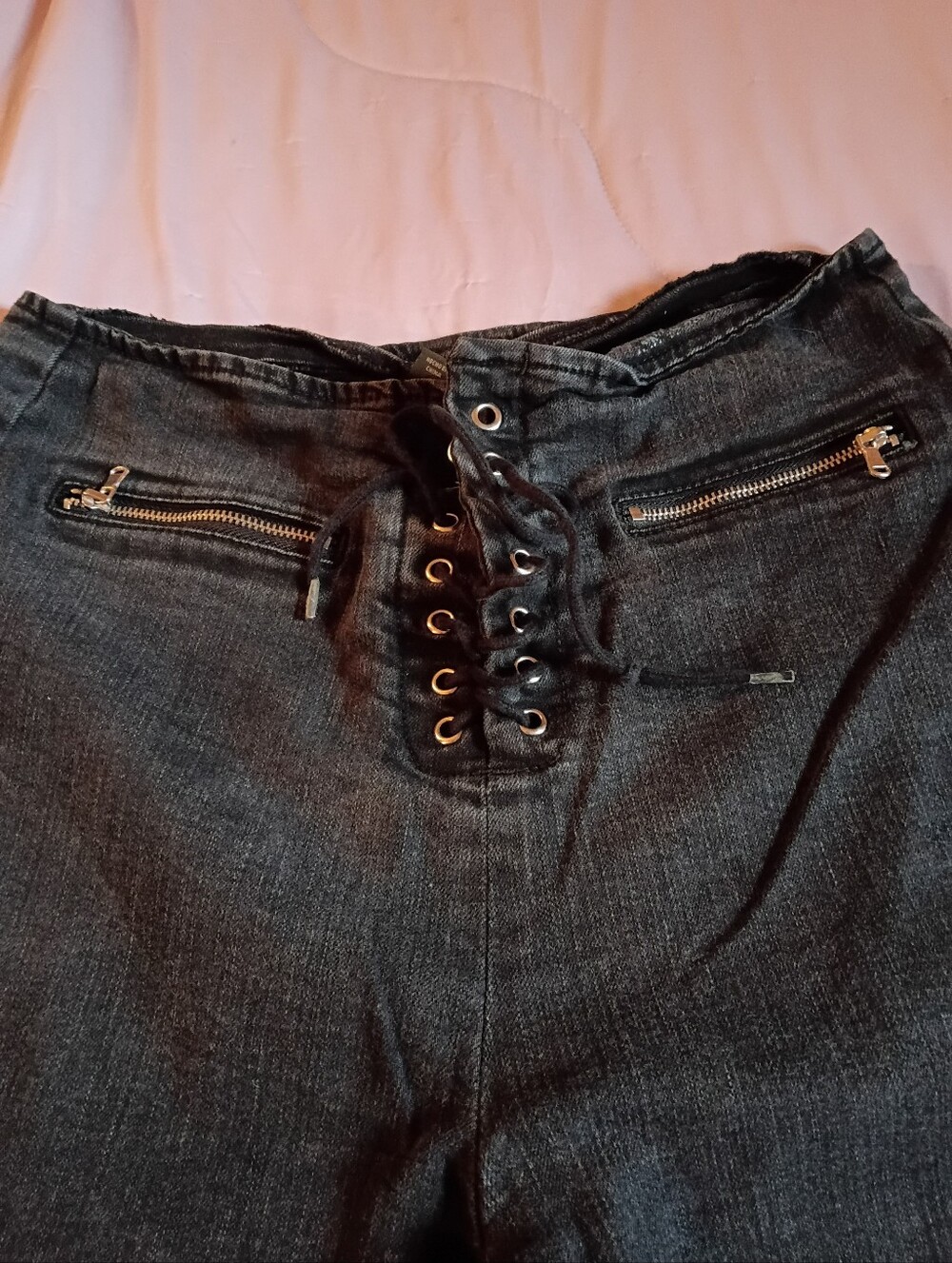 Wild Fable Black Tie Enclosure Skinny Jeans.